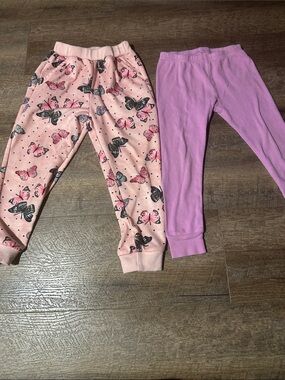 💕3/20 Girls 3t Set of 2- Purple leggings-Butterfly Joggers